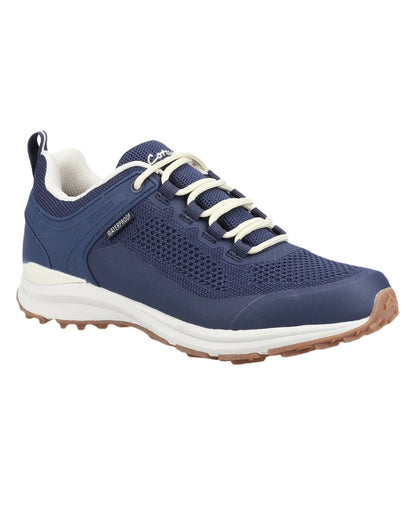 Navy coloured Cotswold Compton Womens Hiking Shoes on white background 