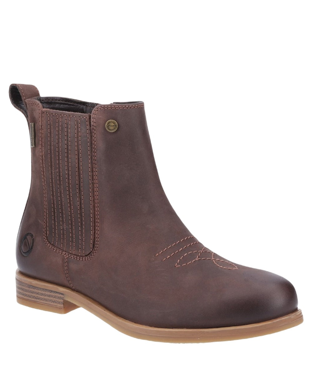 Brown Coloured Cotswold Didbrook Ankle Boots on White Background
