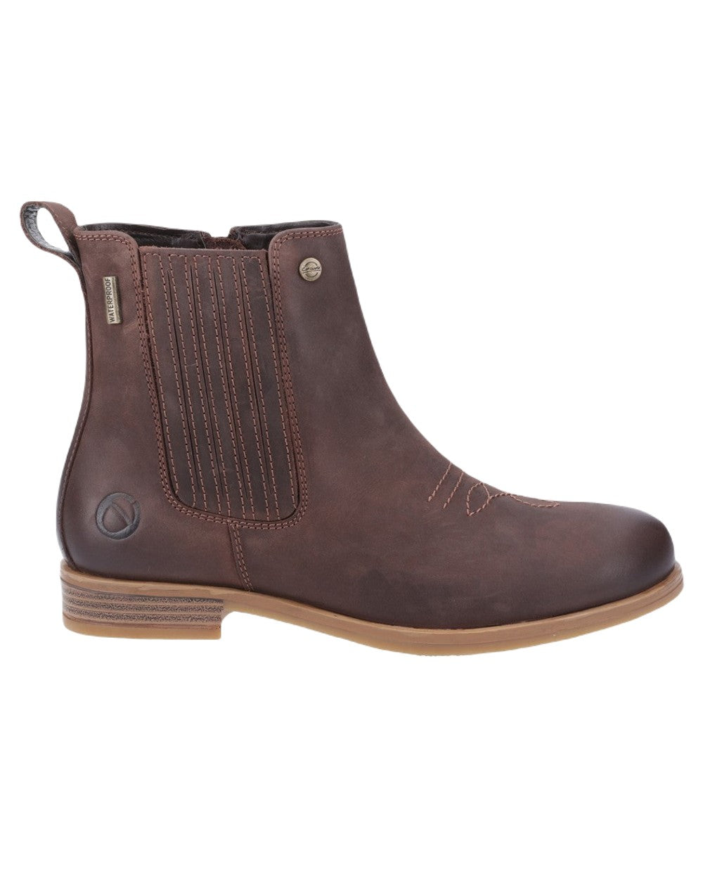 Brown Coloured Cotswold Didbrook Ankle Boots on White Background
