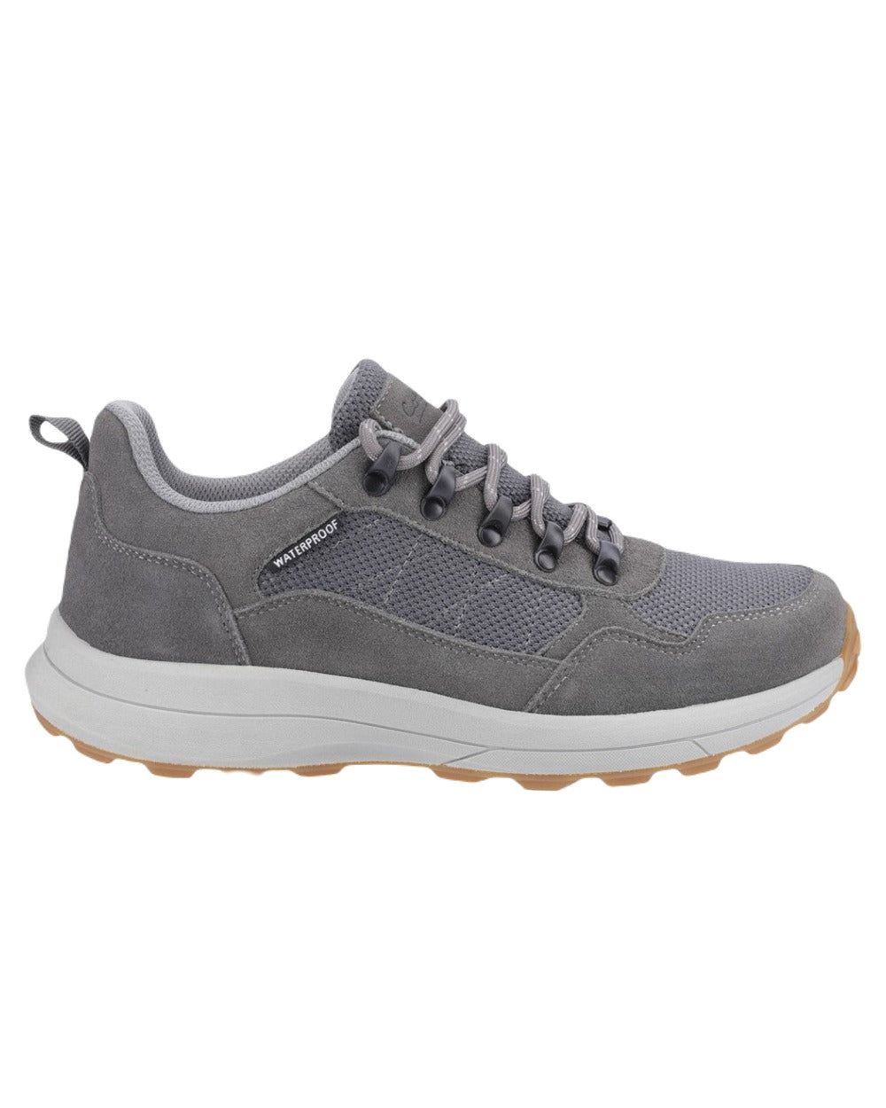 Grey Coloured Cotswold Mens Elmfield Shoes on White Background

