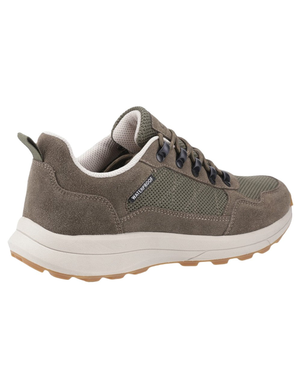 Khaki Coloured Cotswold Mens Elmfield Shoes on White Background
