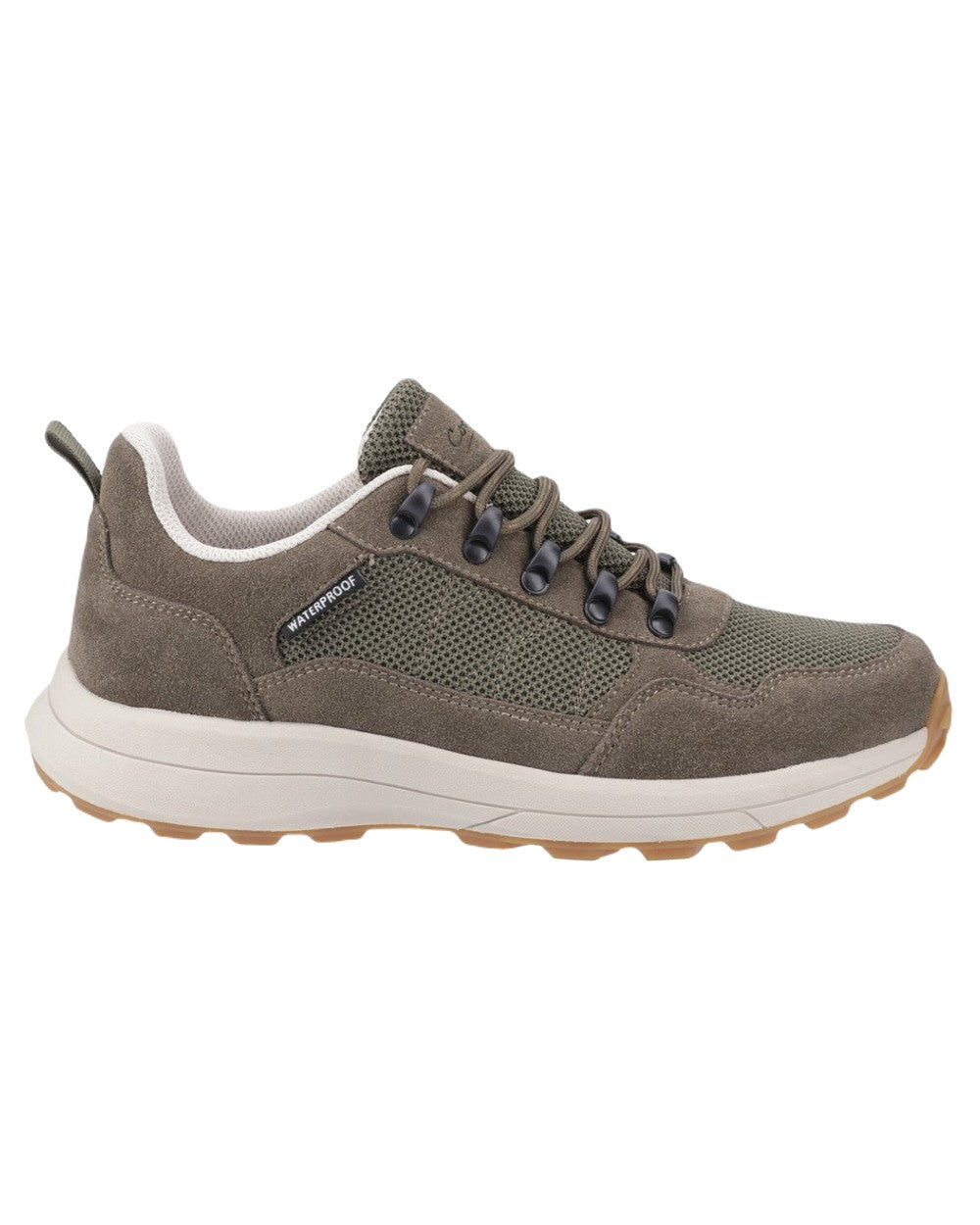 Khaki Coloured Cotswold Mens Elmfield Shoes on White Background
