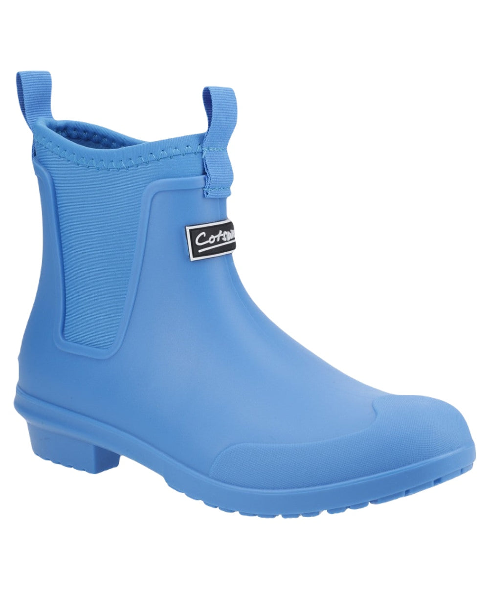 Bright Blue Coloured Cotswold Grosvenor Wellingtons on White Background
