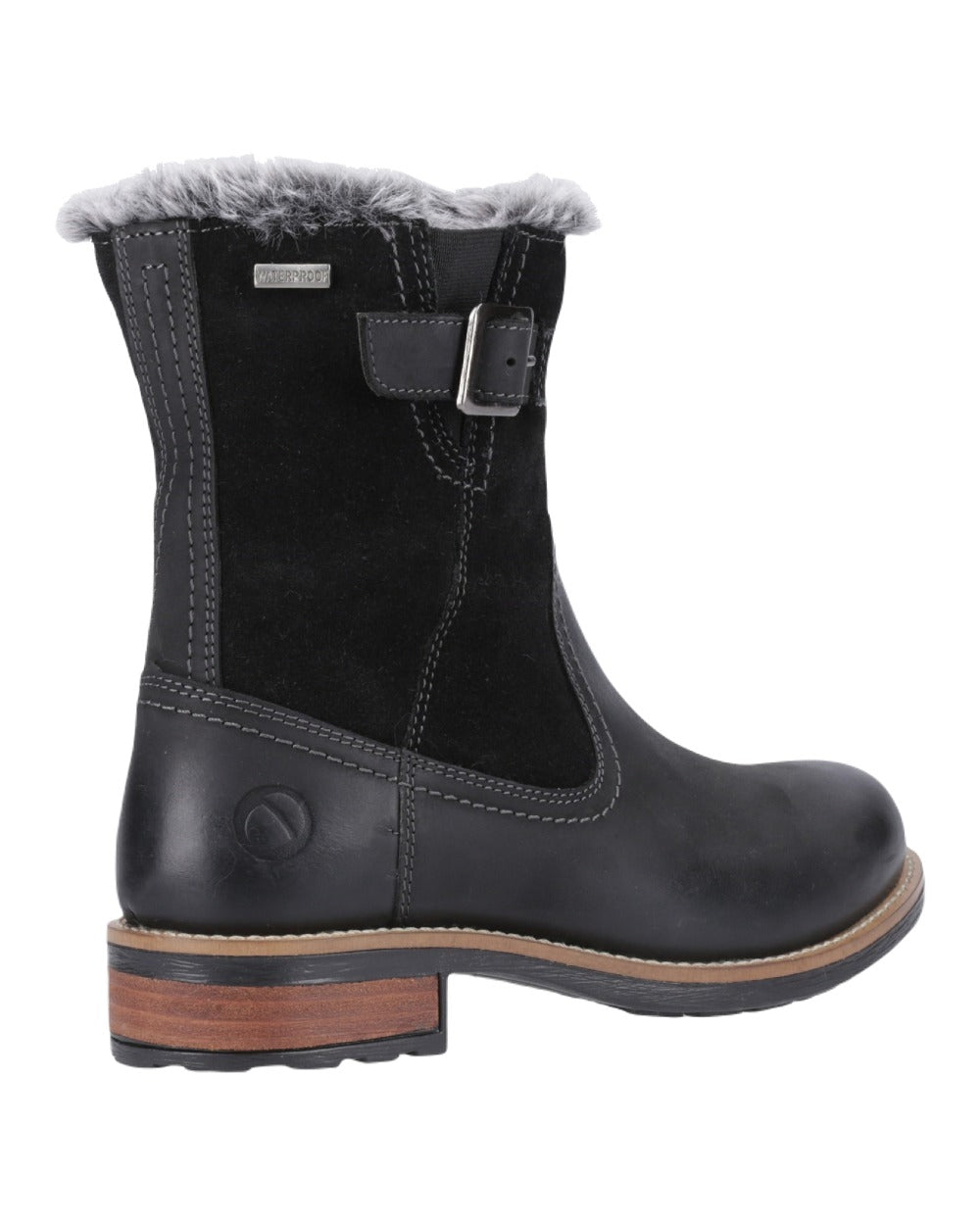 Black Coloured Cotswold Kemerton Ankle Boots on White Background

