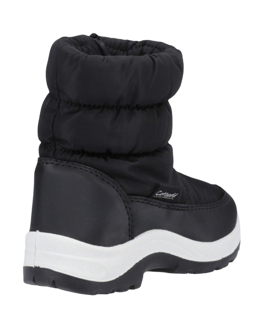 Black Coloured Cotswold Childrens Tirely Snowboots on White Background
