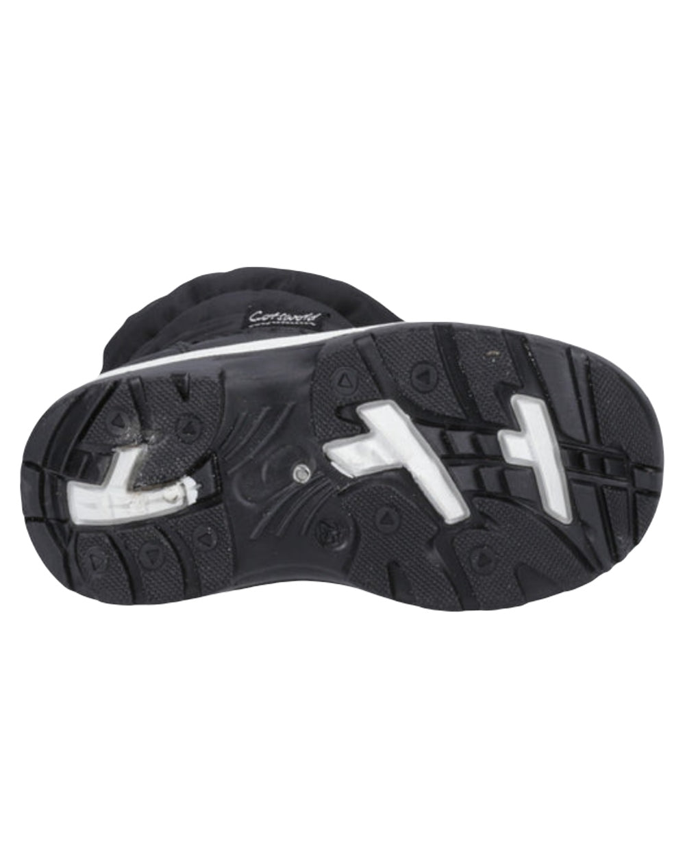 Black Coloured Cotswold Childrens Tirely Snowboots on White Background
