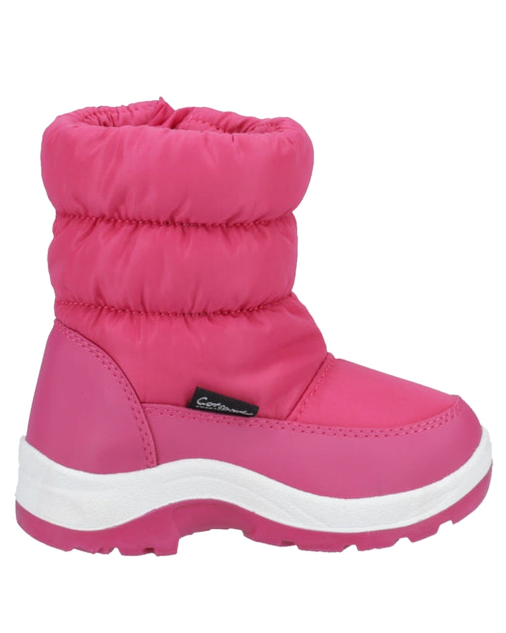 Pink Coloured Cotswold Childrens Tirely Snowboots on White Background
