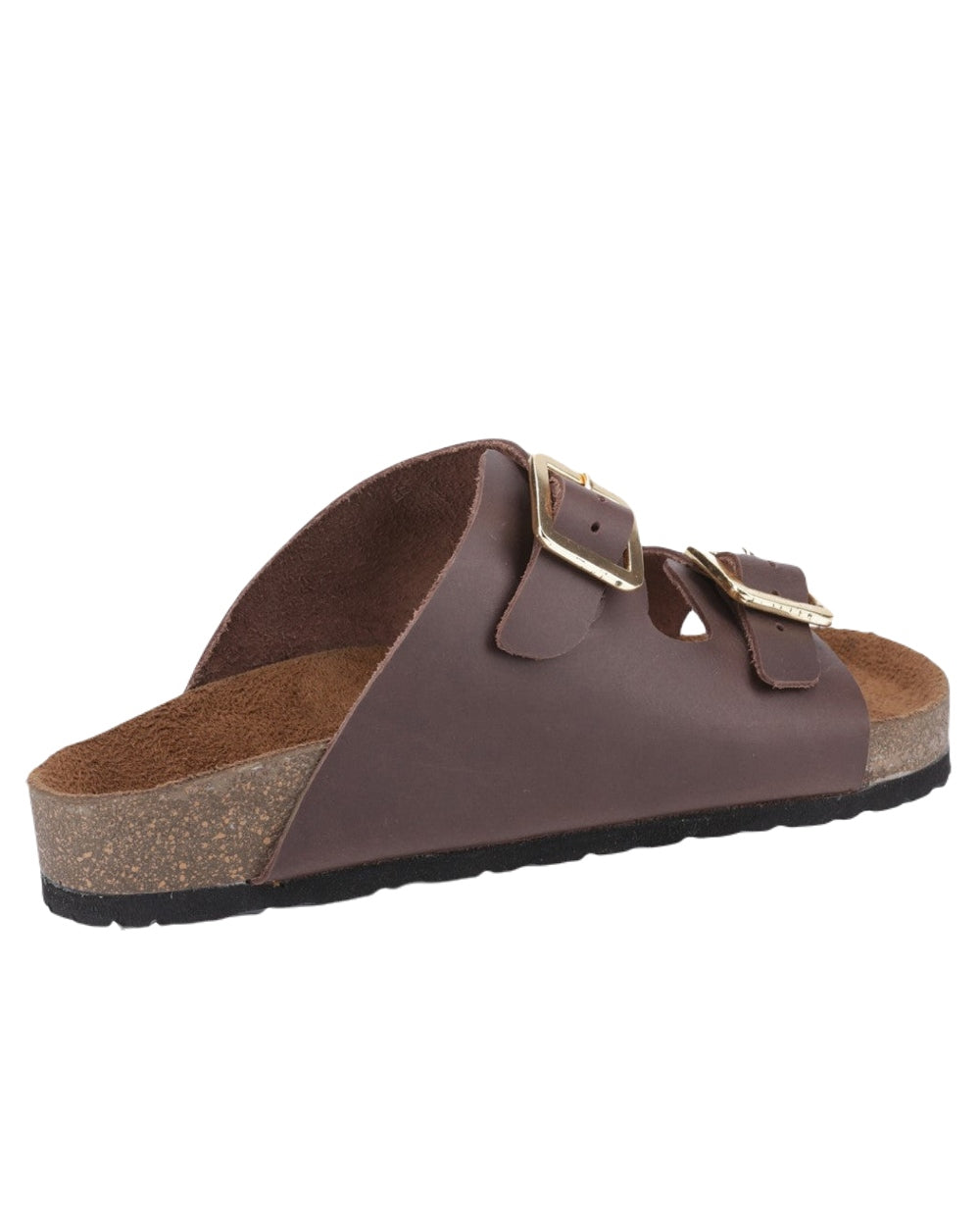 Brown Coloured Cotswold Womens Lushill Mules on White Background
