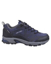 Blue/Black/Grey coloured Cotswold Mens Abbeydale Low Hiking Shoes on white background #colour_blue-black-grey