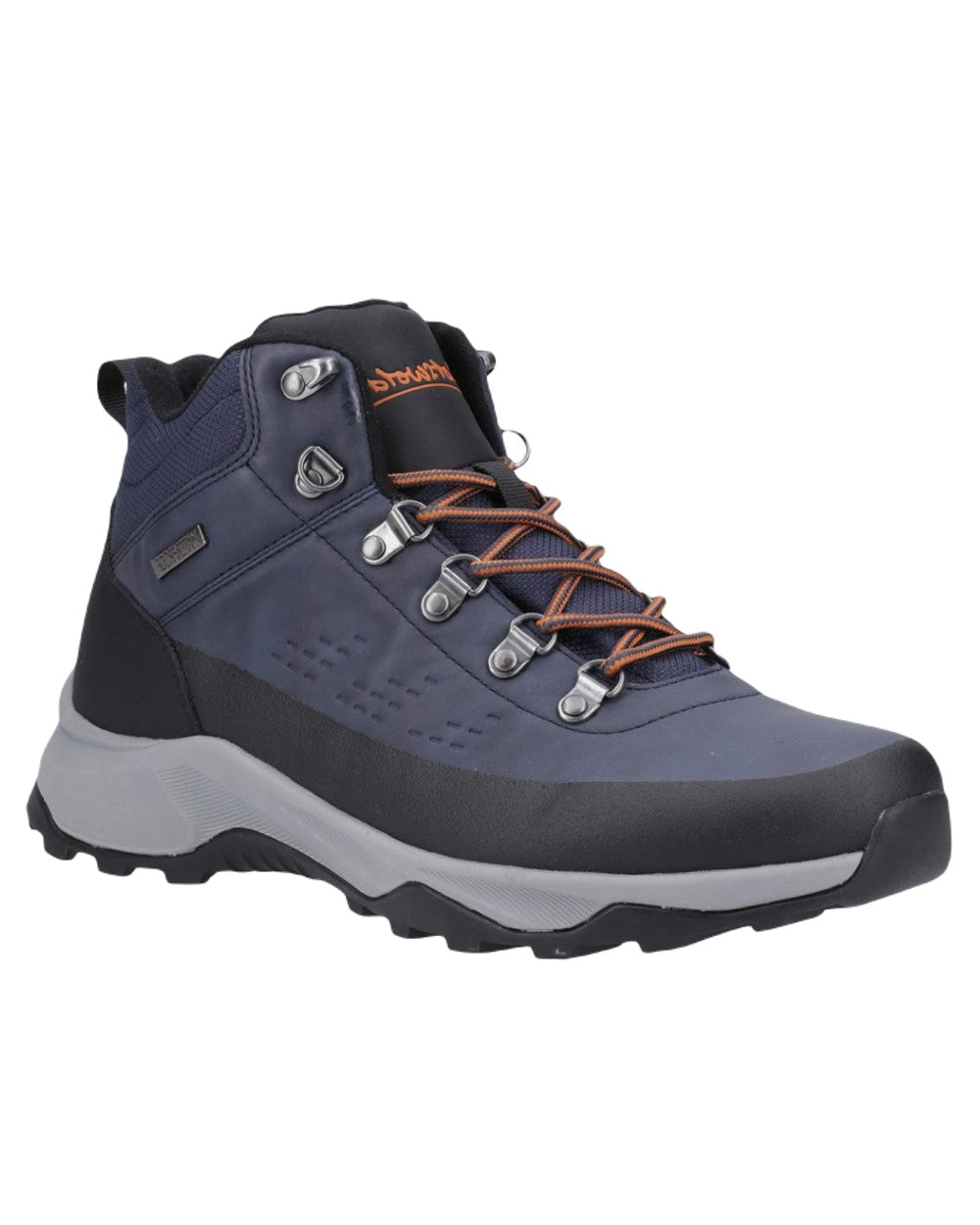 Navy Coloured Cotswold Mens Ryeford Hiking Boots on White Background
