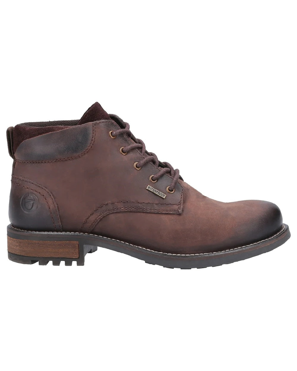 Brown coloured Cotswold Mens Woodmancote Work Boots on white background 