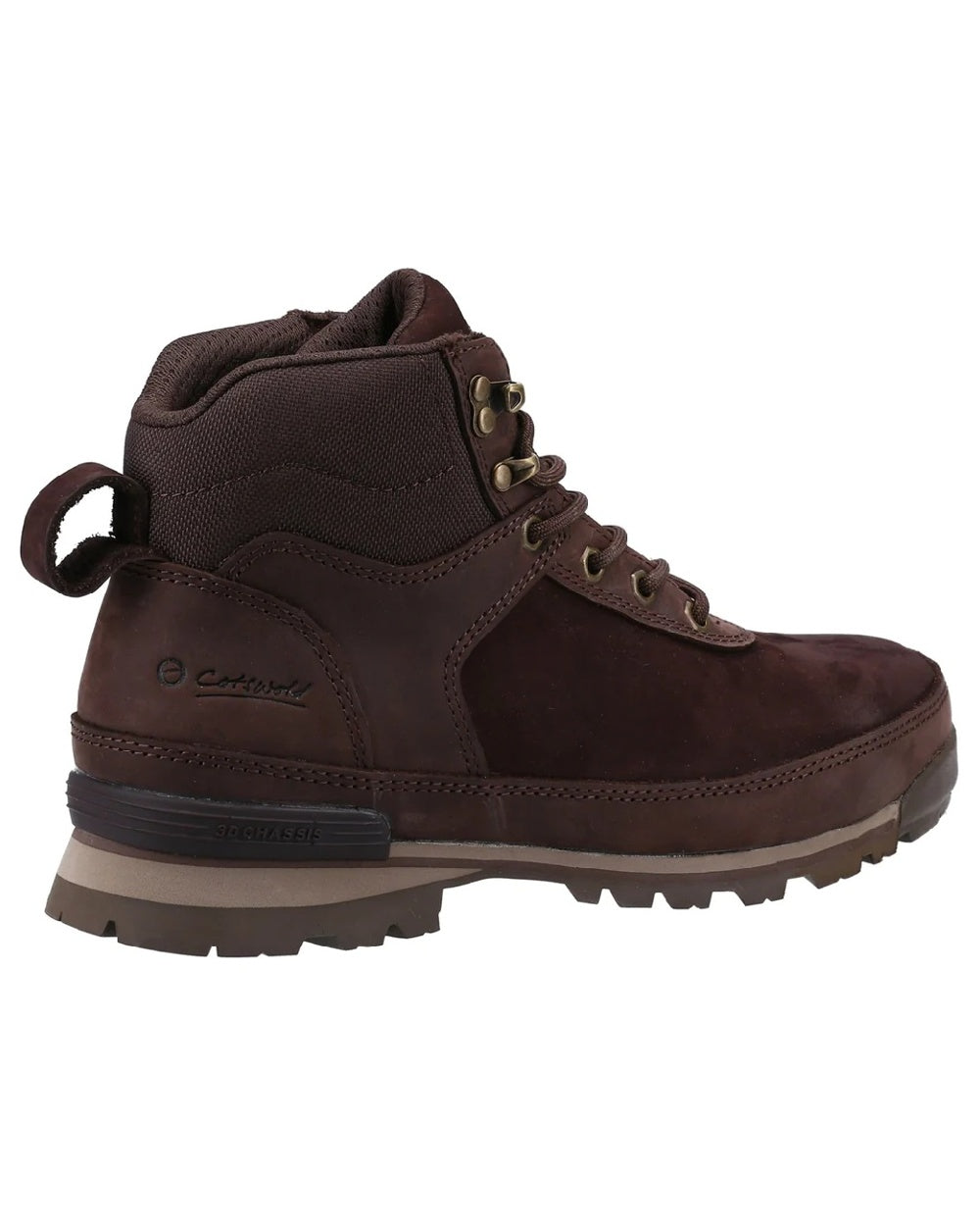 Brown coloured Cotswold Mens Yanworth Hiking Boots on white background 