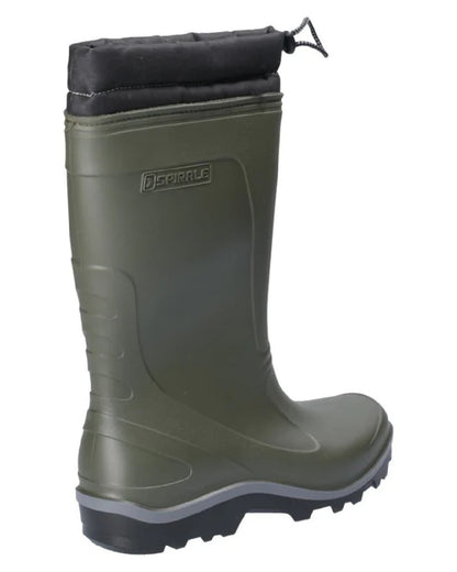 Green coloured Cotswold Minchinhampton Lined Wellington Boots on white background 