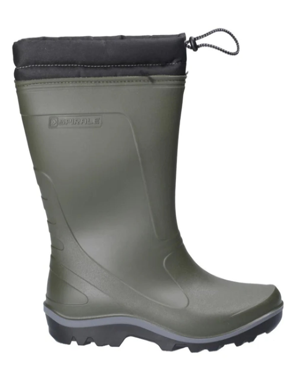 Green coloured Cotswold Minchinhampton Lined Wellington Boots on white background 