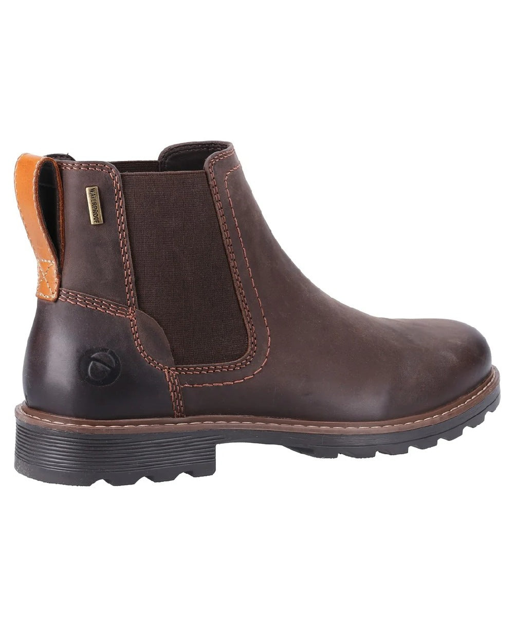 Brown coloured Cotswold Nibley Boots on white background 