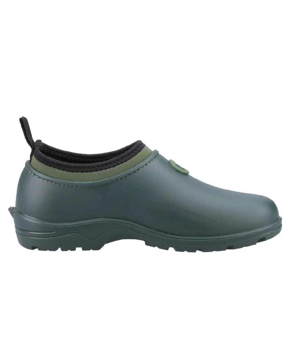 Green coloured Cotswold Perrymead Shoes on white background 