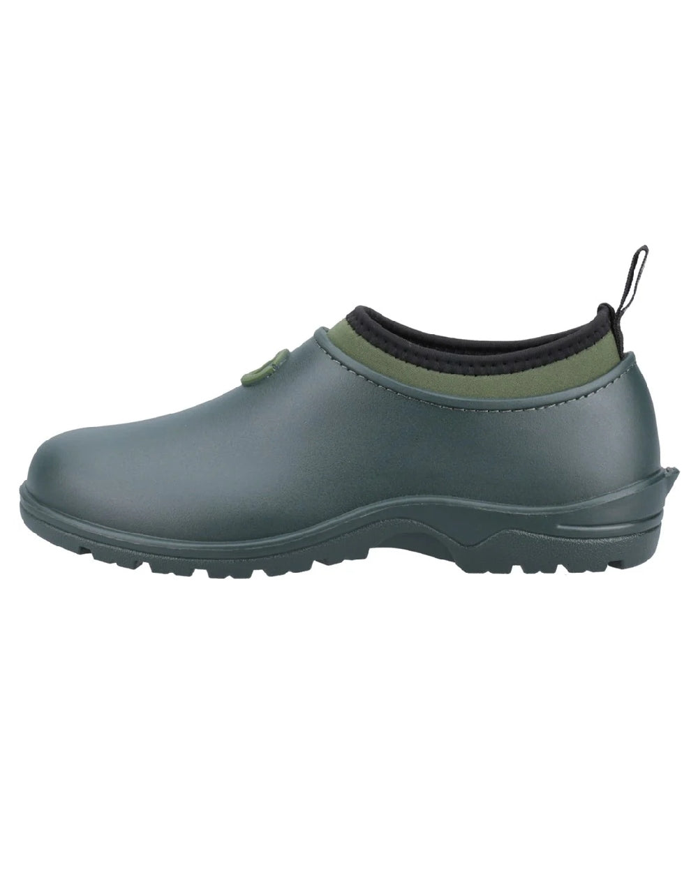 Green coloured Cotswold Perrymead Shoes on white background 