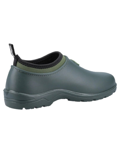 Green coloured Cotswold Perrymead Shoes on white background 