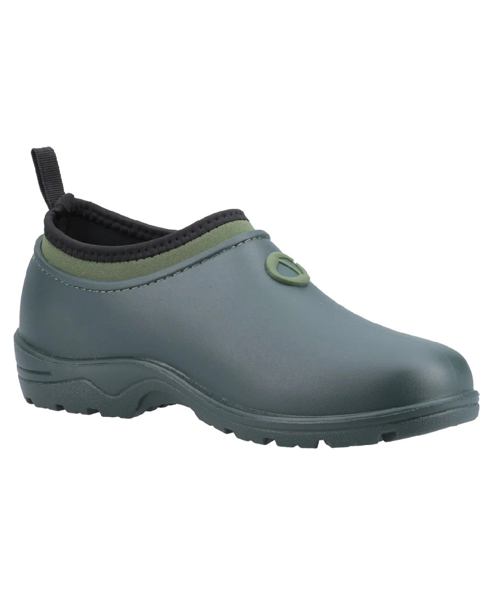 Green coloured Cotswold Perrymead Shoes on white background 