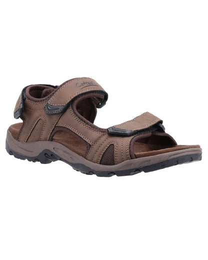 Brown coloured Cotswold Shilton Recycled Sandals on white background 