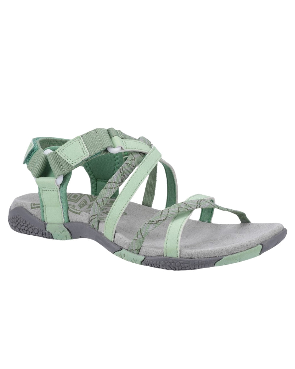 Green Coloured Cotswold Womens Sunhill Sandals on White Background
