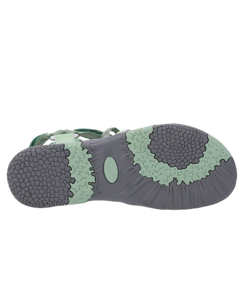 Green Coloured Cotswold Womens Sunhill Sandals on White Background
