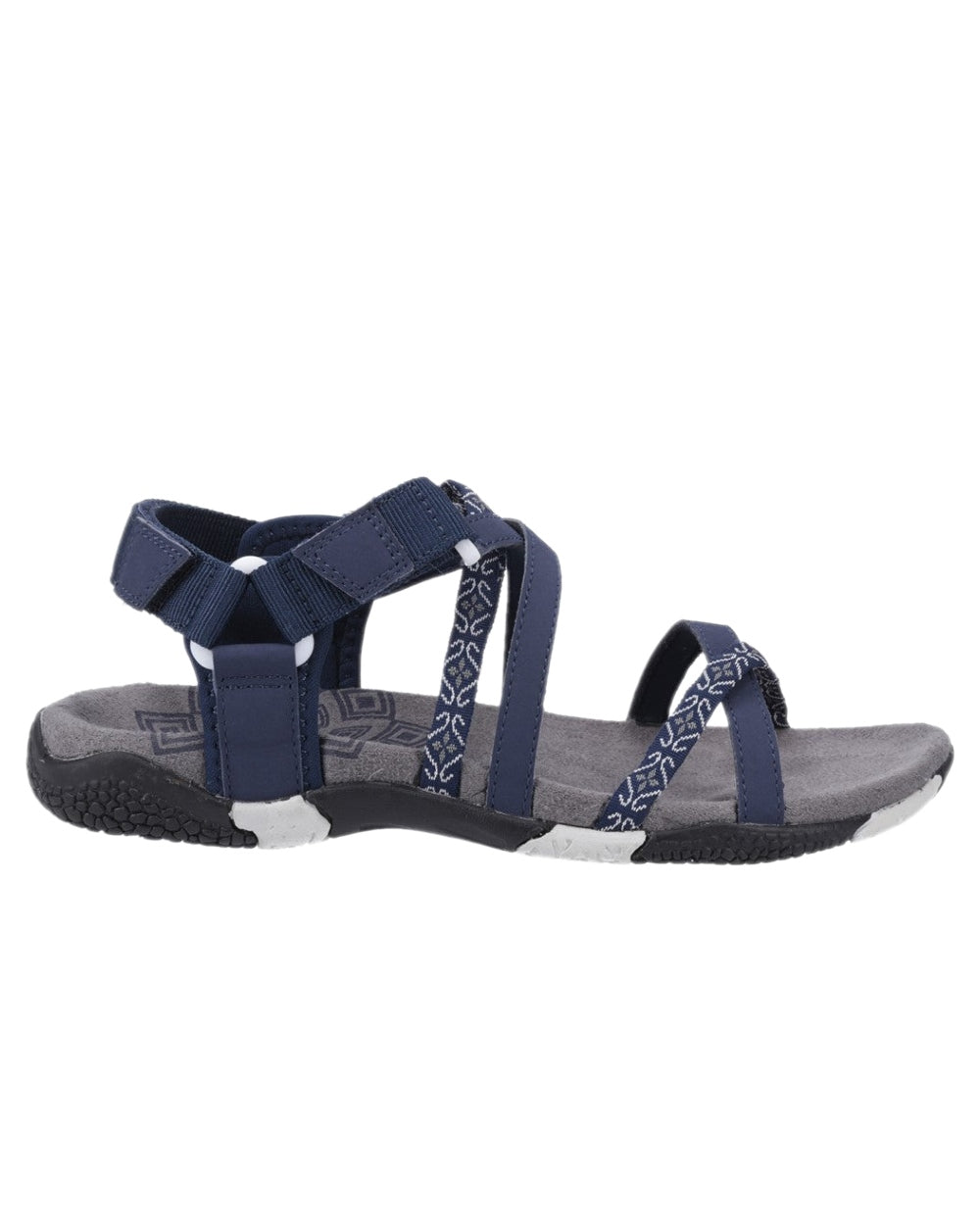 Navy Coloured Cotswold Womens Sunhill Sandals on White Background
