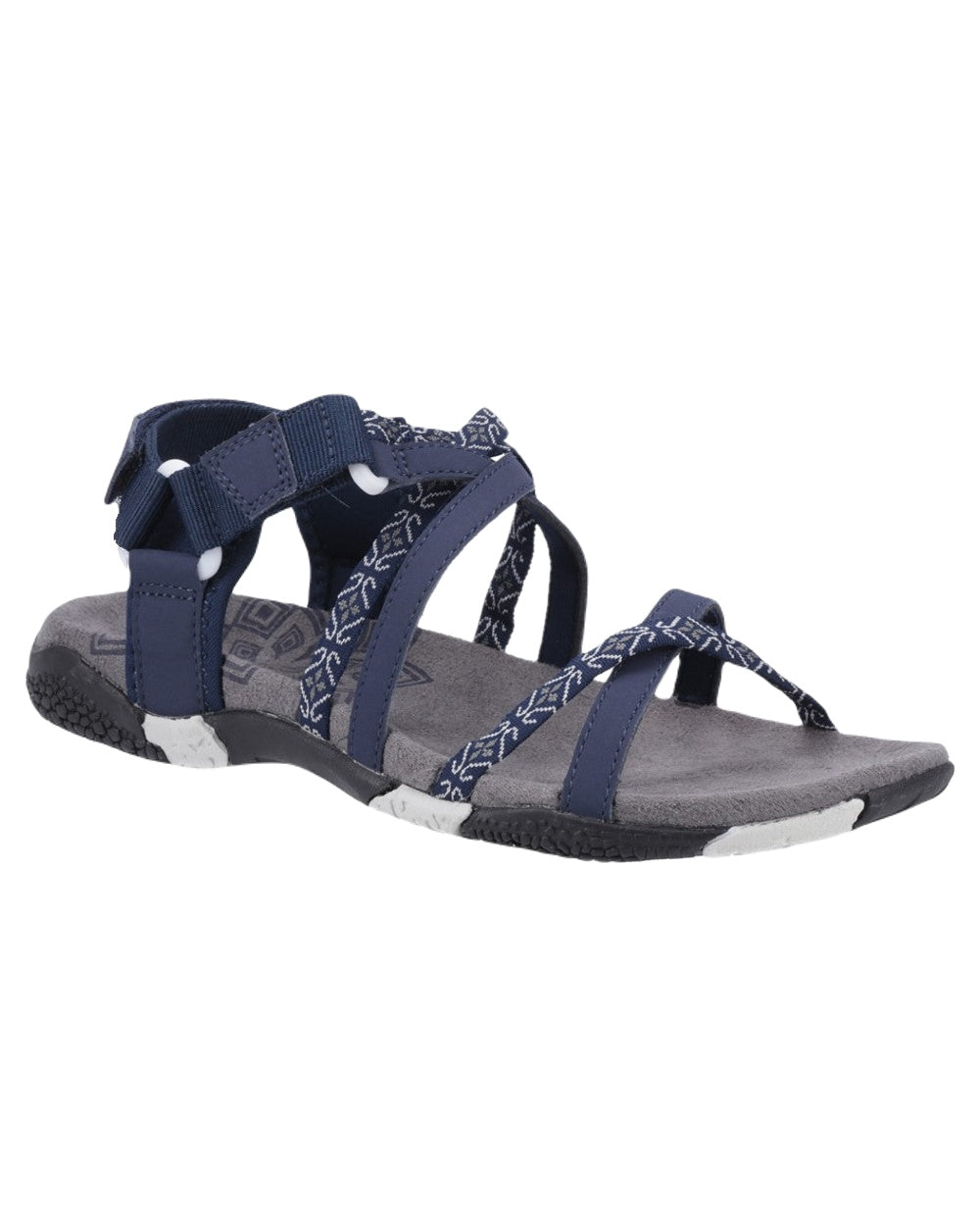 Navy Coloured Cotswold Womens Sunhill Sandals on White Background
