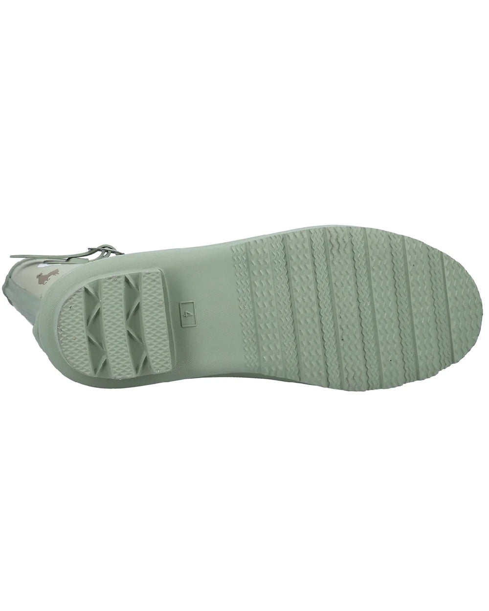 Alpaca print green coloured Cotswold Womens Farmyard Mid Wellington boots on white background 