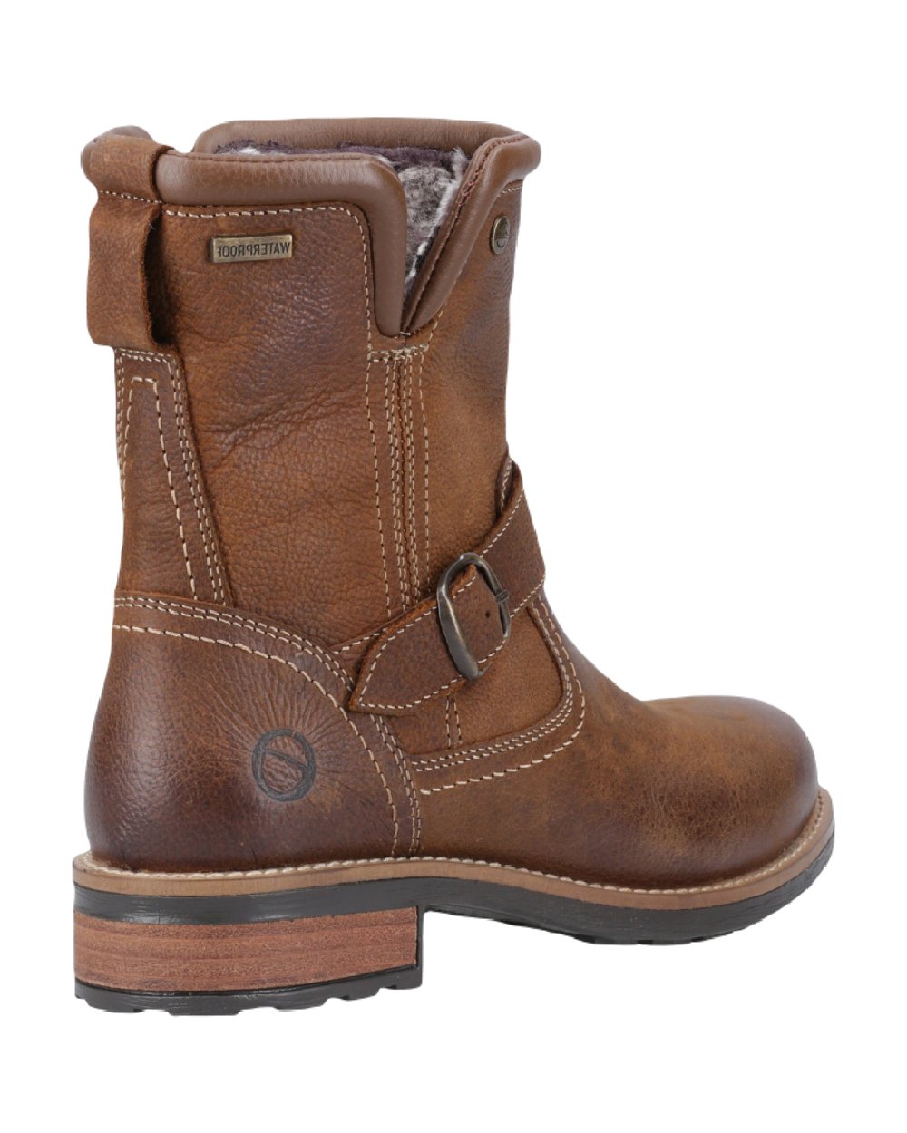 Tan Coloured Cotswold Womens Kinsham Ankle Boots on White Background
