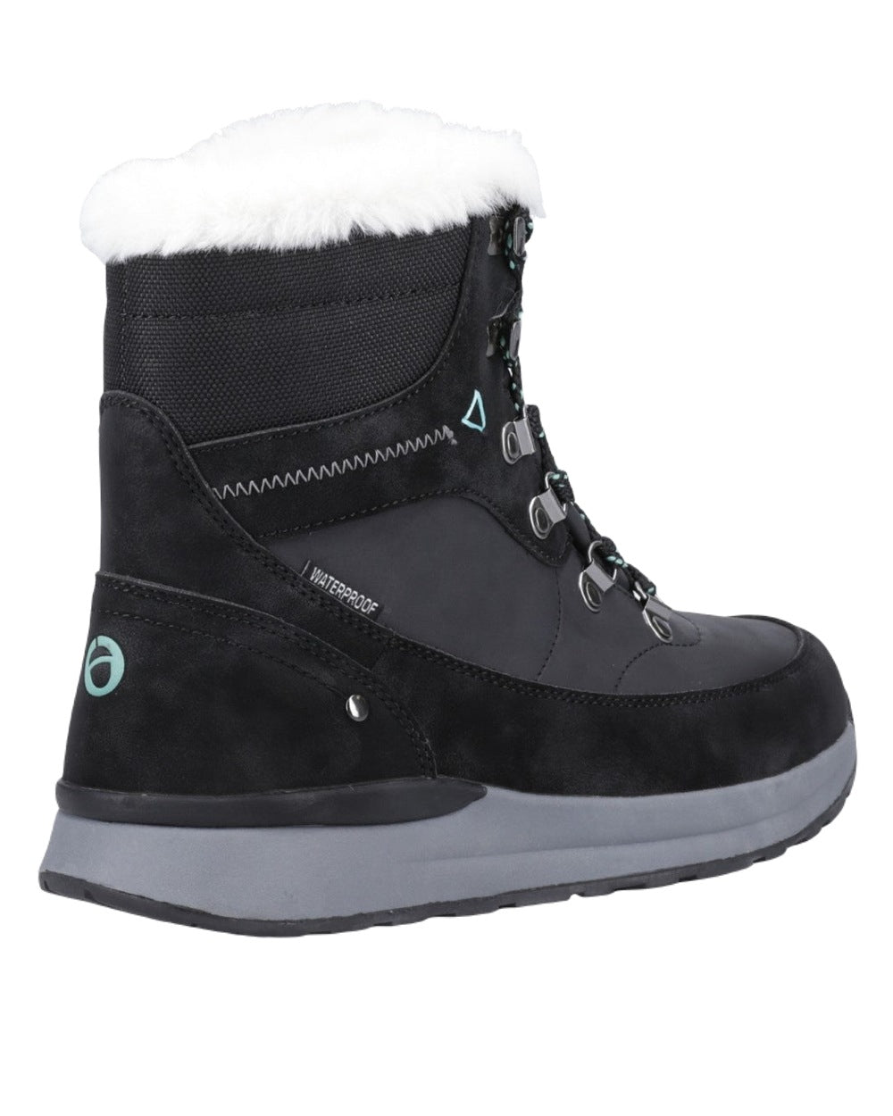 Black Coloured Cotswold Womens Sheephouse Hiking Boots on White Background
