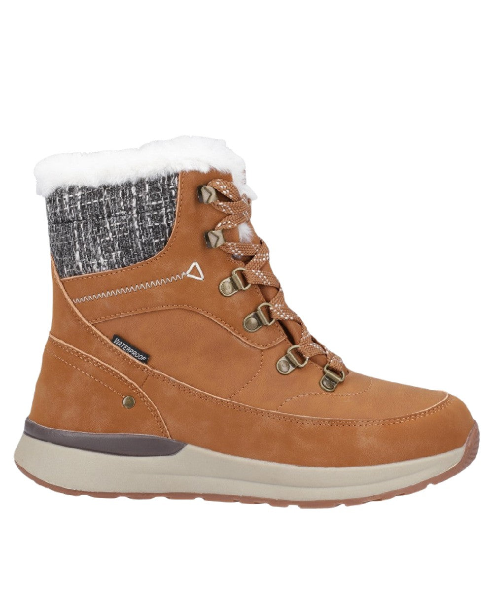 Tan Coloured Cotswold Womens Sheephouse Hiking Boots on White Background
