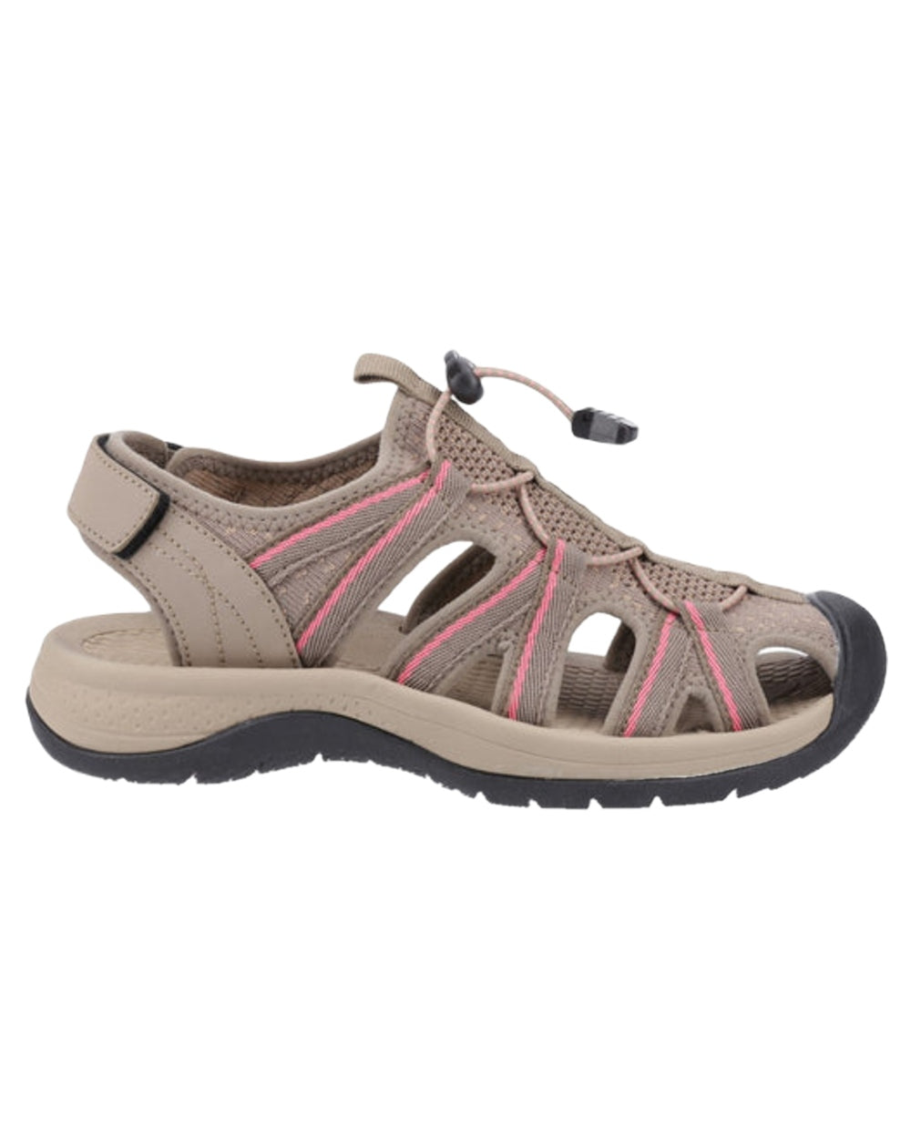 Taupe Pink Coloured Cotswold Womens Upton Sandals on White Background
