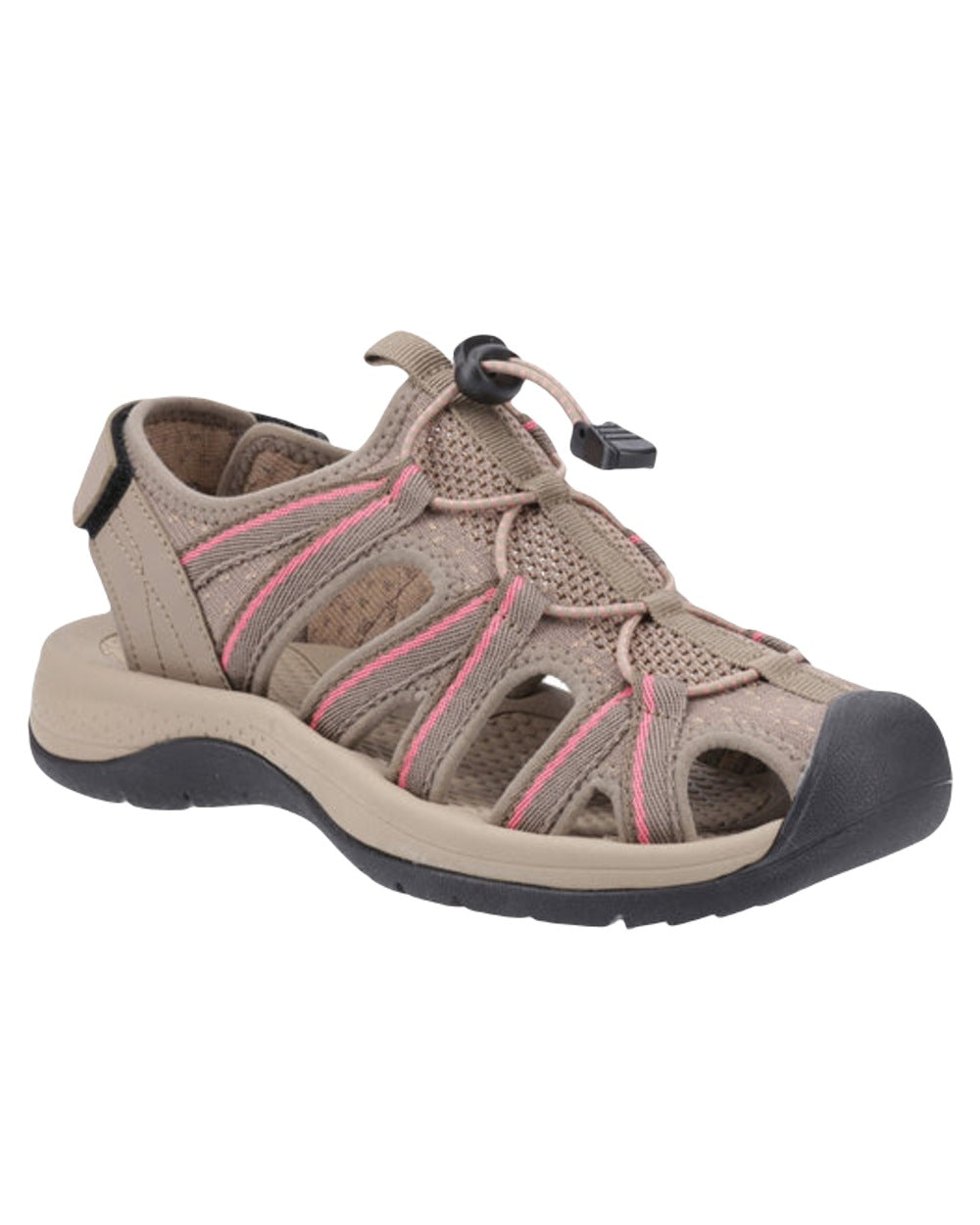 Taupe Pink Coloured Cotswold Womens Upton Sandals on White Background
