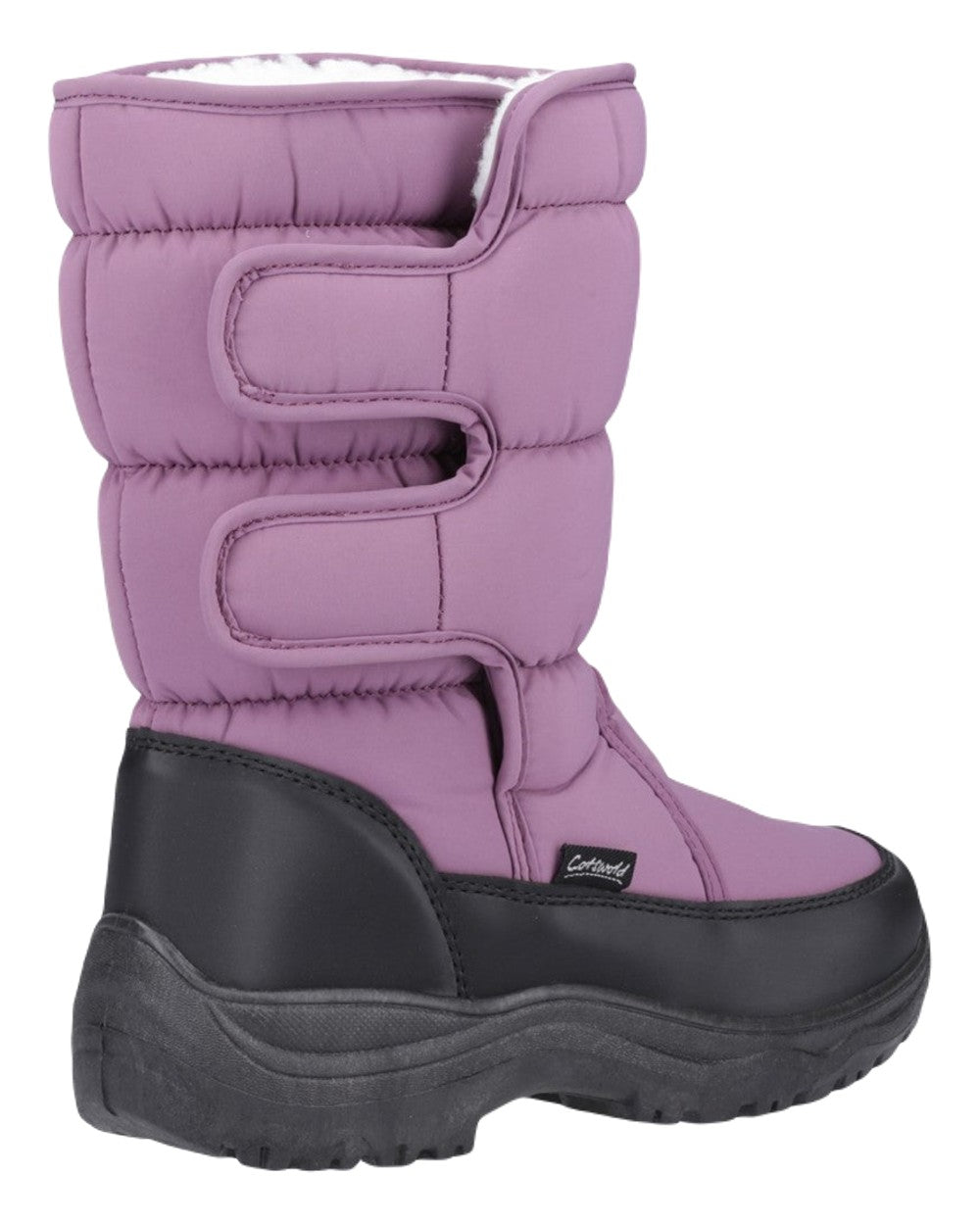 Purple Coloured Cotswold Womens Welland Snowboots on White Background
