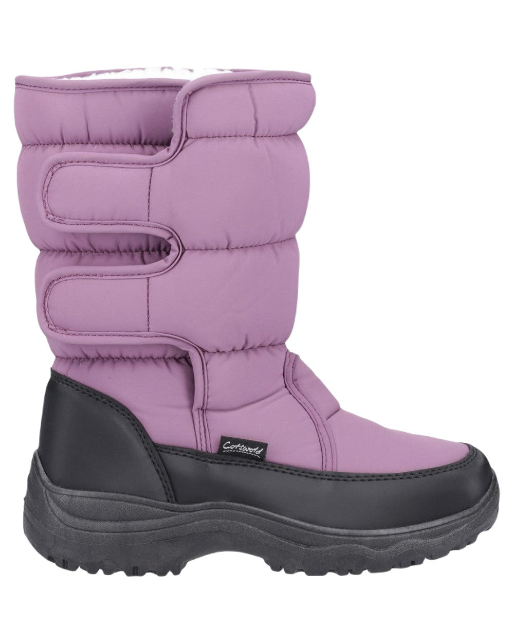 Purple Coloured Cotswold Womens Welland Snowboots on White Background
