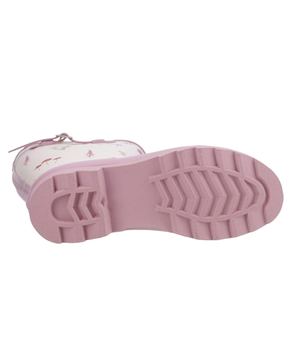 Pink Coloured Cotswold Womens Wildflower Tall Wellingtons on White Background

