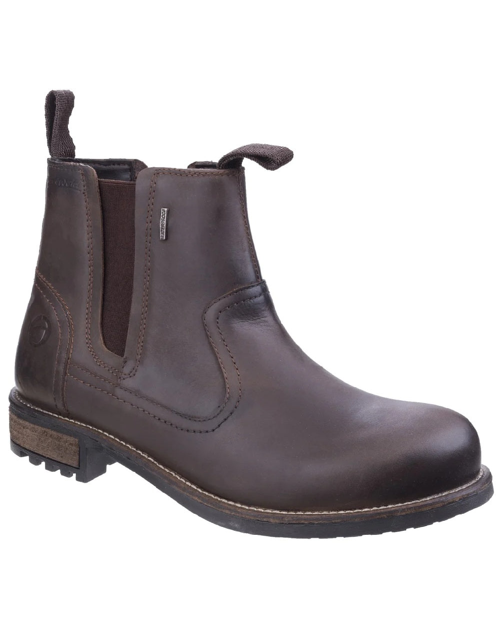 Brown Coloured Cotswold Worcester Chelsea Boots on White Background
