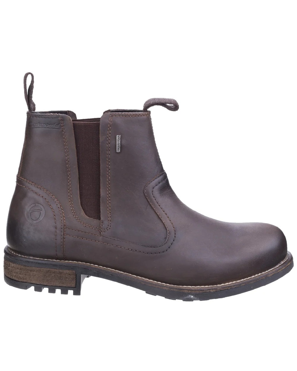 Brown Coloured Cotswold Worcester Chelsea Boots on White Background
