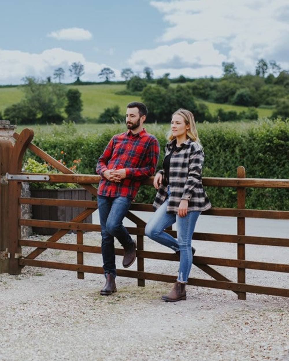 Brown Coloured Cotswold Worcester Chelsea Boots on Outdoor Background
