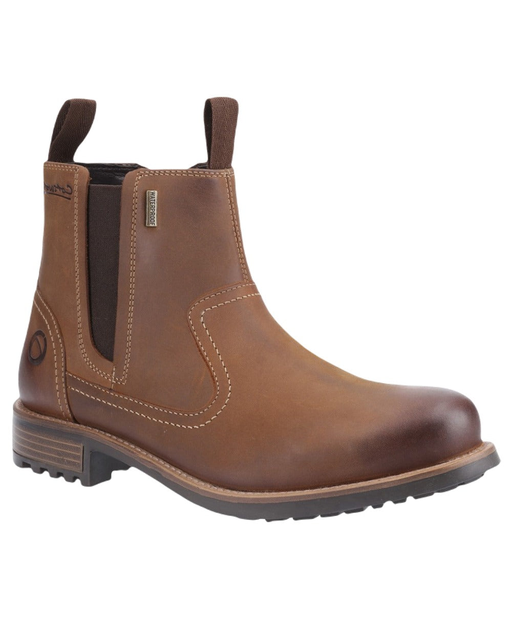 Light Brown Coloured Cotswold Waterlane Shoes on White Background
