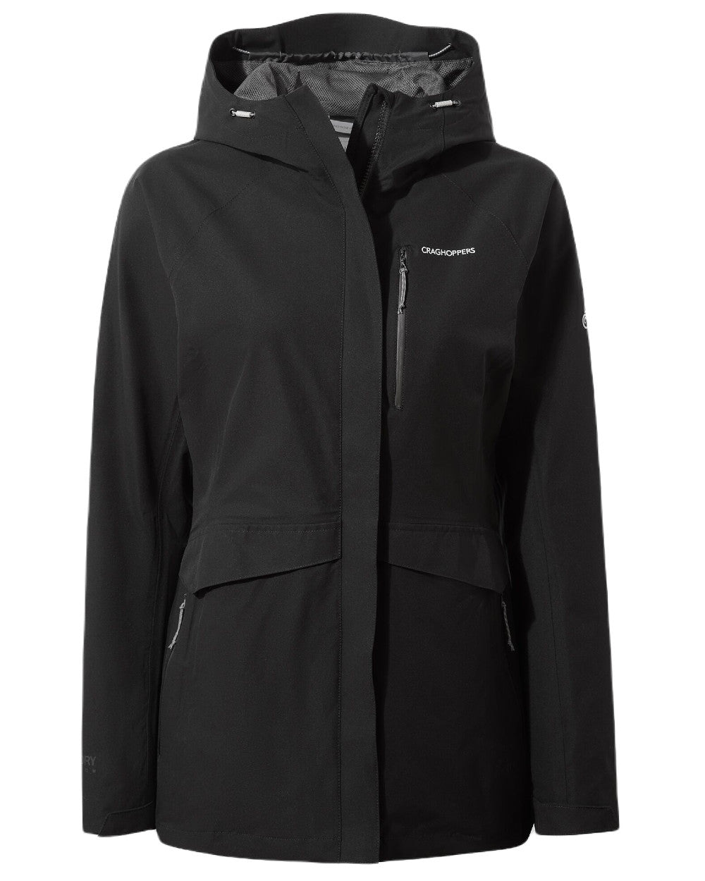 Black Coloured Craghoppers Caldbeck Ladies Jacket On A White Background 