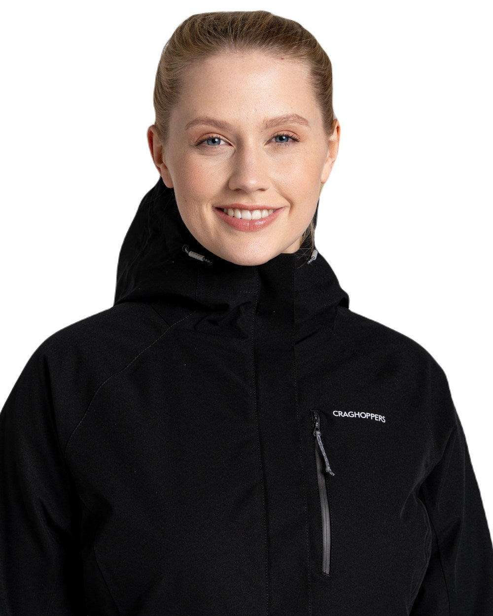 Black Coloured Craghoppers Caldbeck Ladies Jacket On A White Background 