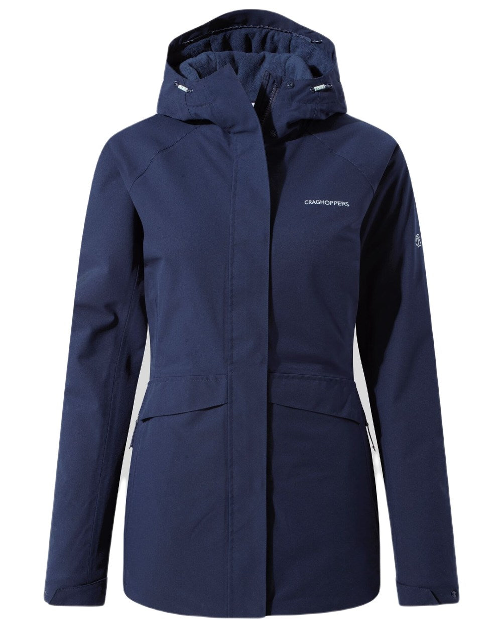 Blue Navy/Blue Navy Coloured Craghoppers Caldbeck Womens Waterproof Thermal Jacket On A White Background 