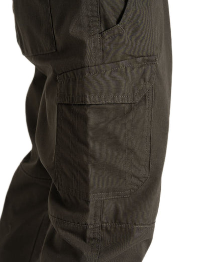 Woodland Green Coloured Craghoppers Childrens Kiwi II Trousers on White Background
