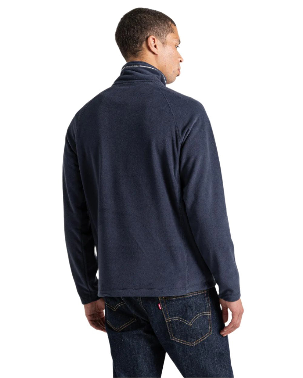Dark Navy Blue Navy Marl Coloured Craghoppers Corey VI Half Zip Fleece On A White Background 