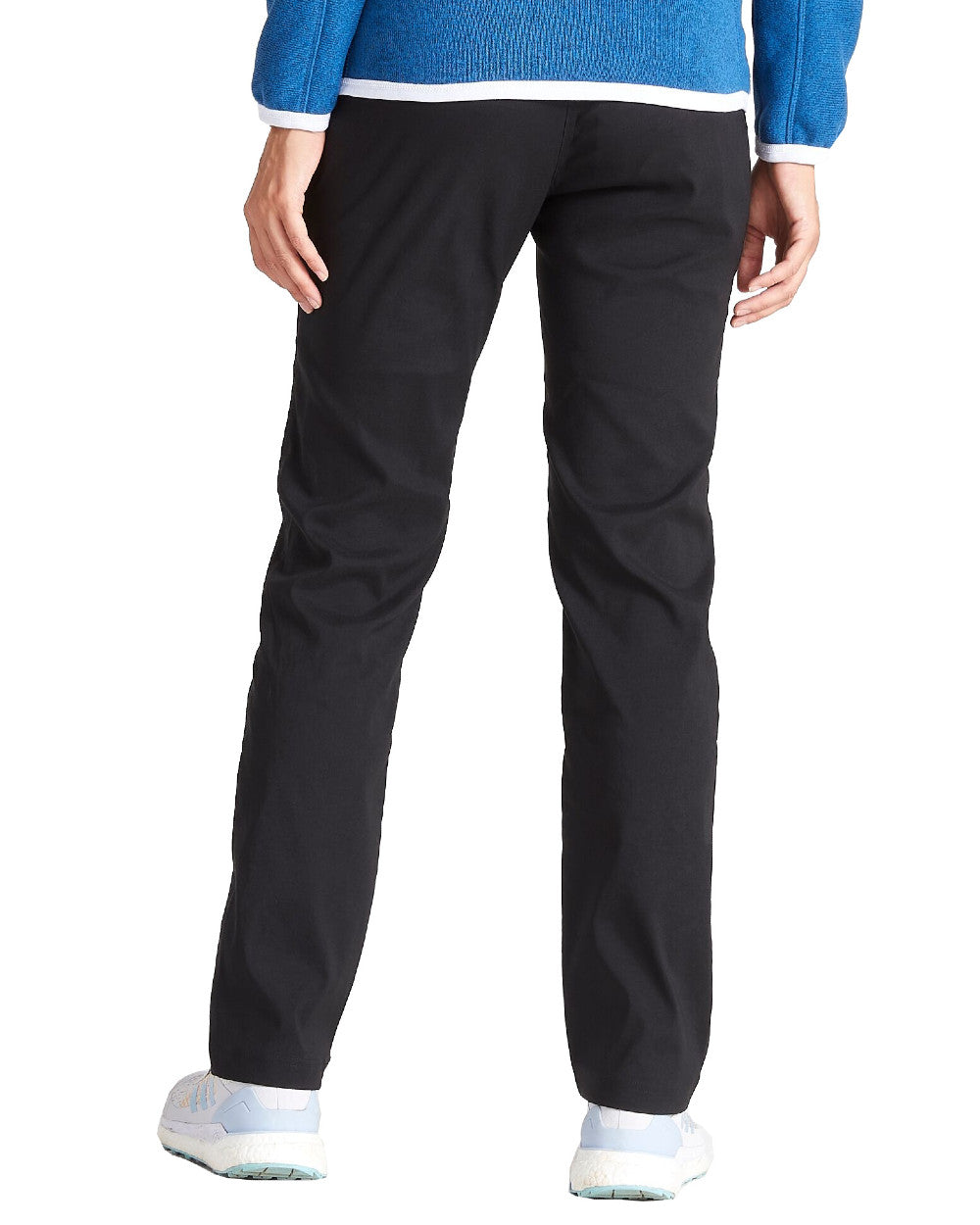 Black Coloured Craghoppers Womens Kiwi Pro II Trousers On A White Background 