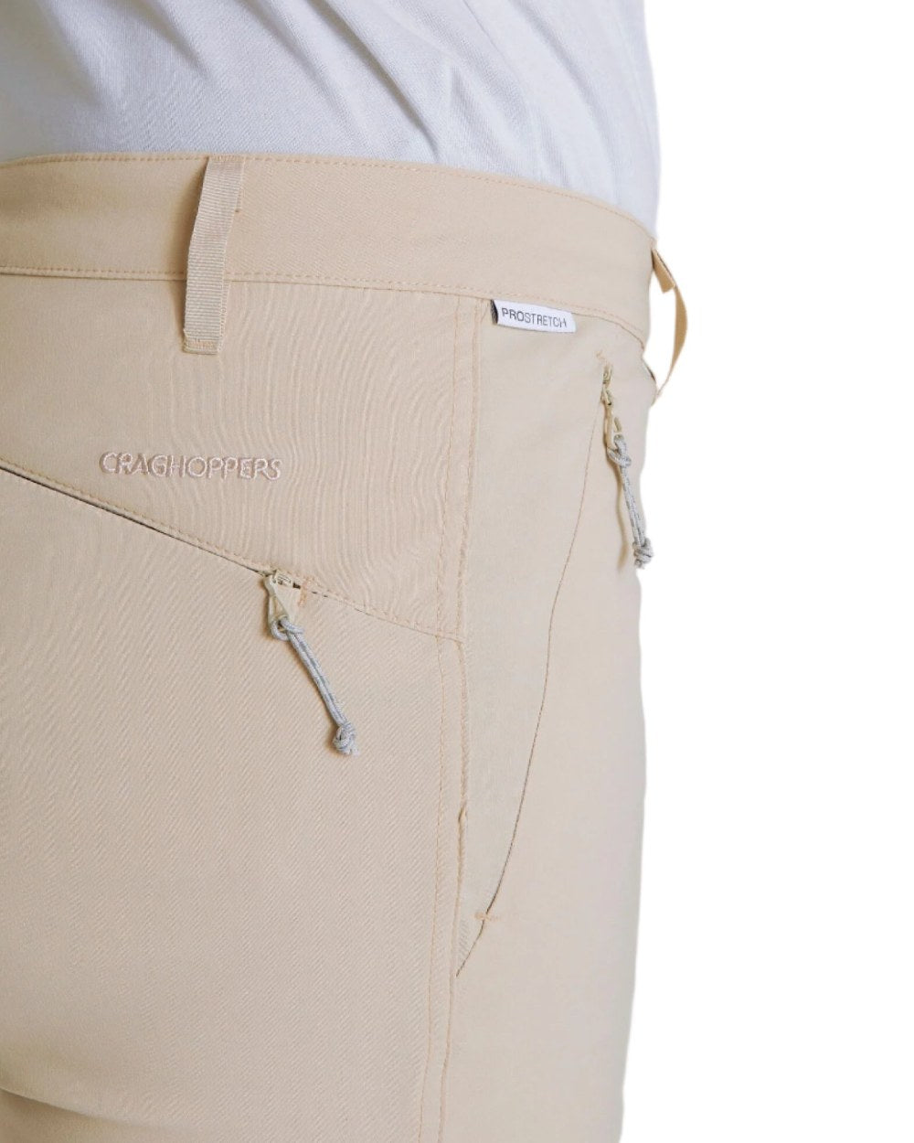 Desert Sand Coloured Craghoppers Womens Kiwi Pro II Trousers On A White Background 