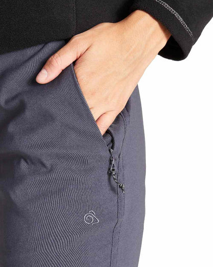 Graphite Coloured Craghoppers Womens Kiwi Pro II Trousers On A White Background 