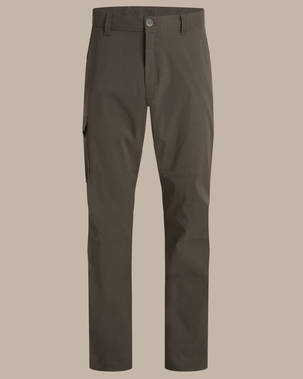 Woodland Green coloured Craghoppers Mens Brisk Pro Trouser on beige background 
